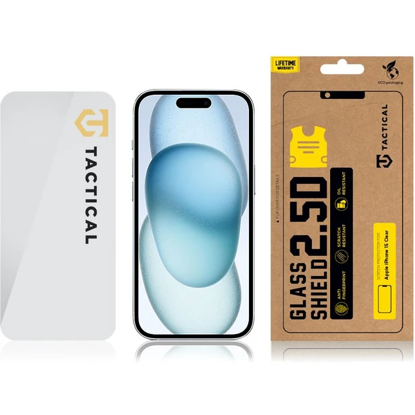 Tactical Glass Shield 2.5D sklo pre Apple iPhone 15 číre - Ochranné fólie a sklo - Obrázok T6S5000701