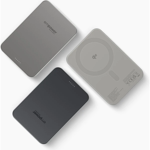 PanzerGlass® empower bezdrôtová Qi2 powerbanka 10000 mAh, MagSafe, sivá - Powerbanky - Obrázok T73J000K01