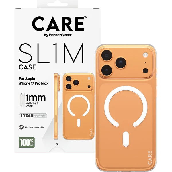 PanzerGlass® CARE SL1M (1mm) MagSafe kryt Apple iPhone 17 Pro Max číry - Puzdra - Hlavný obrázok