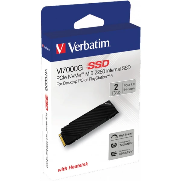 VERBATIM SSD Vi7000G Internal PCIe NVMe M.2 SSD 2TB - SSD - Obrázok T863000O01