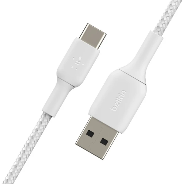 Belkin BOOST Charge Braided USB-C/USB-A odolný kábel, 3m, biely - Káble - Obrázok T8C9400301