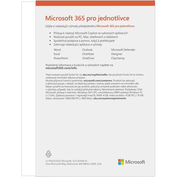 Microsoft 365 pre jednotlivcov 1 rok SK krabicová verzia - Softvér - Obrázok T8LC000J01
