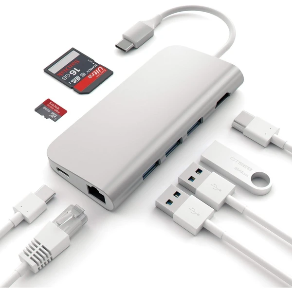 Satechi Multi-Port húb striebo - USB huby - Obrázok T8ME100301