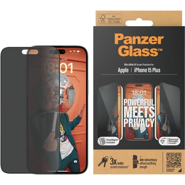 PanzerGlass Privacy Apple iPhone 15 Plus - Ochranné fólie a sklo - Obrázok T8TS100501