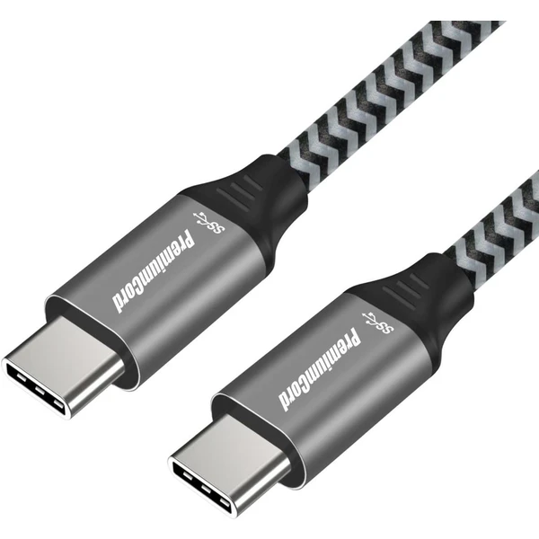 PremiumCord USB-C/USB-C napájací kábel 10W 1m čierny/šedý - Káble a redukcie - Hlavný obrázok