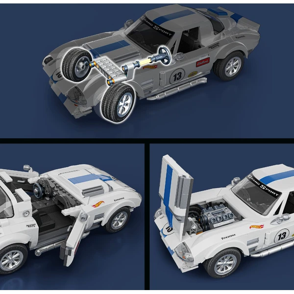 Mattel Brick Shop zostaviteľný model Hot Wheels - Corvette Grand Sport (Elite series) - Stavebnica - Obrázok TA6L000K01