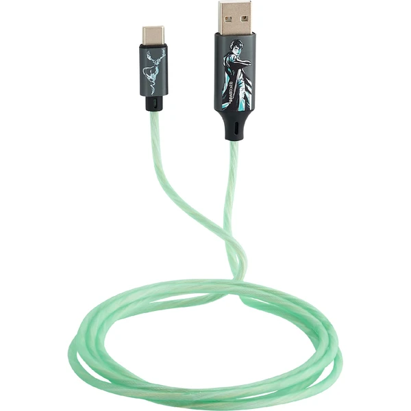 Lazerbuilt Harry Potter - Patronus USB-A/USB-C svietiaci napájací kábel 10W 1,2m zelený - Káble a redukcie - Obrázok TA7H000K01