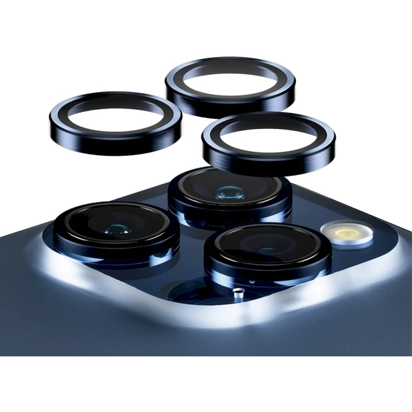 PanzerGlass HoOps ochranné krúžky Apple iPhone 16 Pro/16 Pro Max/15 Pro/15 Pro Max - modrý hliník - Ochranné fólie a sklo - Hlavný obrázok