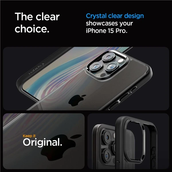 Spigen Ultra Hybrid kryt iPhone 15 Pro matne čierny - Puzdra - Obrázok TAT8000601