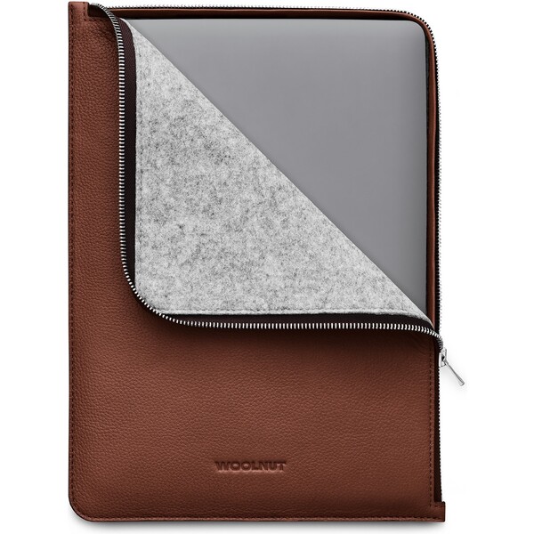 E-shop Woolnut Leather Folio kožené puzdro pre MacBook Air 13"/MacBook Pro 14"/MacBook Pro 13" hnedé