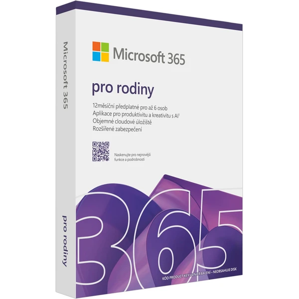 Microsoft 365 pre domácnosti - predplatné na 1 rok pre 6 používateľov ~CZ~ krabicová verzia - Softvér - Hlavný obrázok