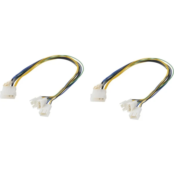 Akasa redukcia pre ventilátory 1x 4pin PWM na 3x 4pin PWM, 2ks v balení - Káble a redukcie - Obrázok TC4X600301