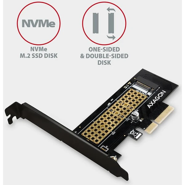 AXAGON PCEM2N PCIe x4 M.2 NVMe Mkey slot adaptér - Radiče - Obrázok TC7HF00101