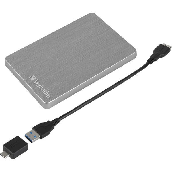 VERBATIM Store 'n' Go HDD 1TB USB 3.2/USB-C Gen 1 ALU Slim šedý - Pevné disky - Obrázok TCL8700301