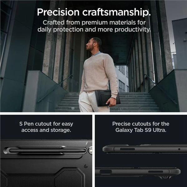 Spigen Rugged Armor Pro kryt Samsung Galaxy Tab S10 Ultra/S9 Ultra/S8 Ultra čierny - Puzdra - Obrázok TEN5000701
