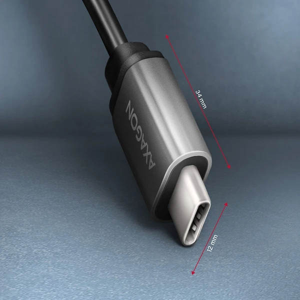 AXAGON USB-C/USB-A redukcia 0,2m sivá - Káble a redukcie - Obrázok TEX3000L01