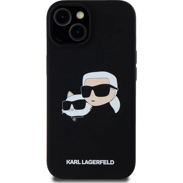 Karl Lagerfeld Liquid Silicone Double Heads Magsafe zadný kryt iPhone 15 Pro Max čierny - Puzdra - Obrázok TFP5000J01