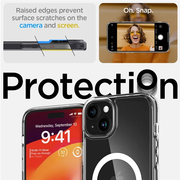 Spigen Ultra Hybrid MagFit kryt iPhone 15 biely - Puzdra - Obrázok TGS8000601