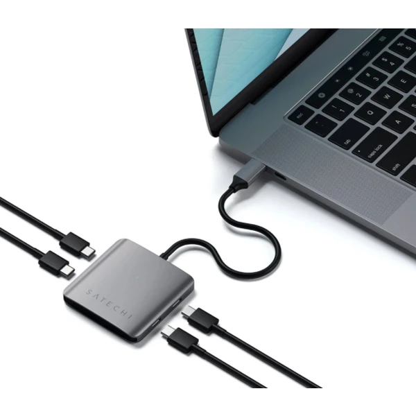 Satechi 4-PORT USB-C Hub (4xUSB-C až 5 Gbps) - vesmírne šedý - USB huby - Obrázok TH6NF00101