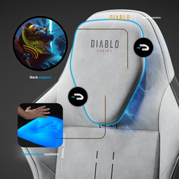 Diablo X.One Prime Normal Size herné stoličky strieborno-šedá - Stoličky - Obrázok TICG000K01
