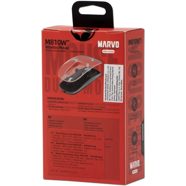 Marvo PRISM B10 bezdrôtová myš čierna - Myši - Obrázok TJUA000J01