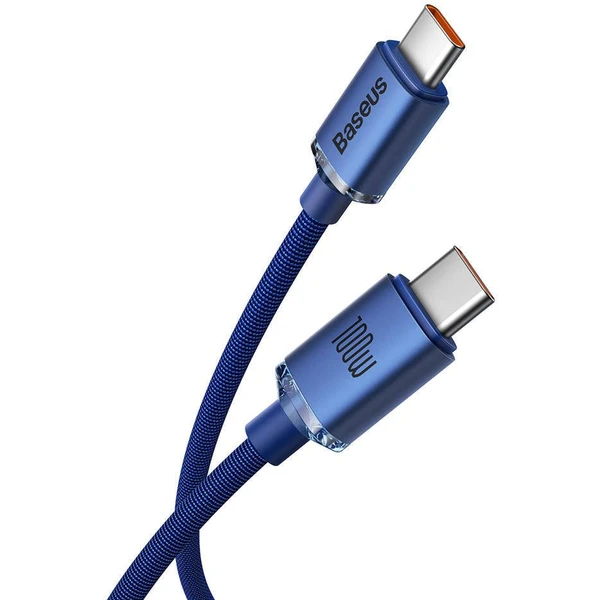 Baseus CAJY000603 Crystal Shine Series Dátový Kábel USB-C - USB-C 100W 1,2m Blue - Káble - Obrázok TKRL100501