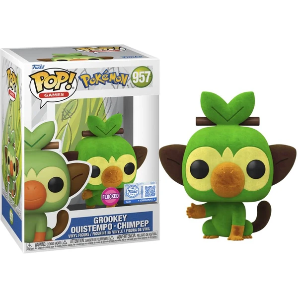Funko POP! #957 Games: Pokémon - Grookey (Flocked) (Special) - Funko POP! - Hlavný obrázok
