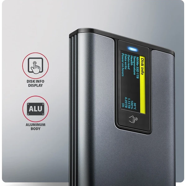 AXAGON EEM2-SD2 USB-C externý box - Externé boxy - Obrázok TL9M000K01