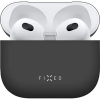 FIXED Silky ultratenké silikónové púzdro Apple Airpods 3 čierne - Puzdra