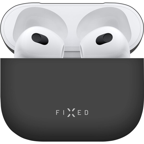 FIXED Silky ultratenké silikónové púzdro Apple Airpods 3 čierne