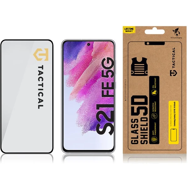 Tactical Glass Shield 5D sklo pre Samsung Galaxy S21 FE 5G čierne - Ochranné fólie a sklo - Obrázok TNAN100501
