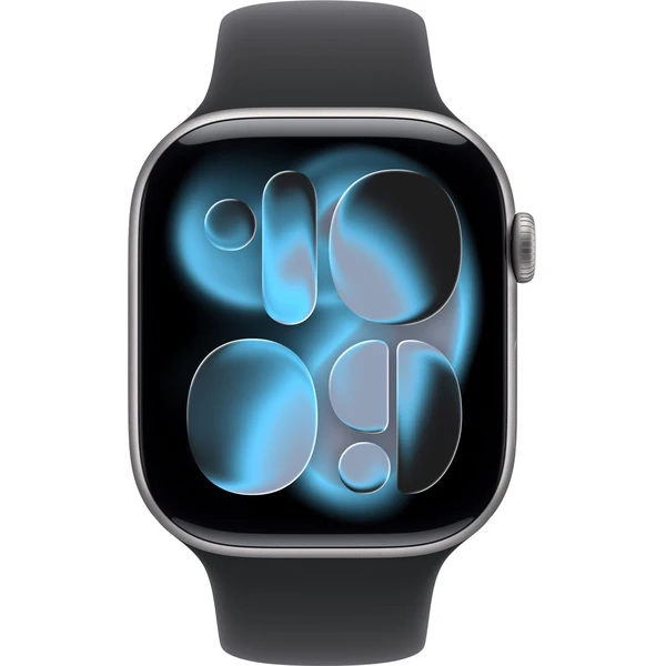 Apple Watch Series 11 (42mm) Vesmírne šedý hliník s čiernym športovým remienkom S/M - Inteligentné hodinky - Obrázok TNNH000K01