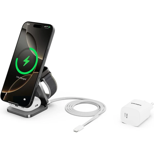 Cubenest SQ312 Ultra Qi2.2 (MagSafe) 3v1 nabíjačka (35W) sivá - Nabíjačky - Obrázok TO5I000K01