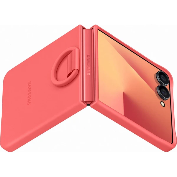 Samsung Ring Silicone Case ochranný kryt Galaxy Z Flip7 červený - Puzdra - Obrázok TPGE000K01