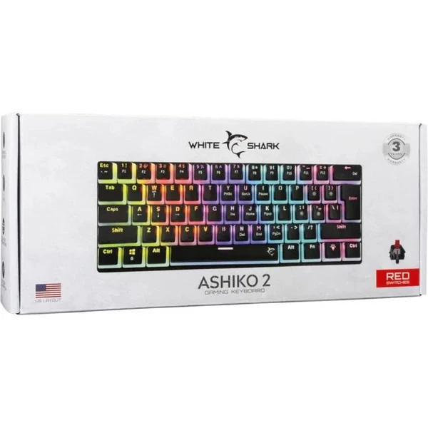 White Shark ASHIKO 2 Red (US) čierna - Klávesnice - Obrázok TPOE000K01