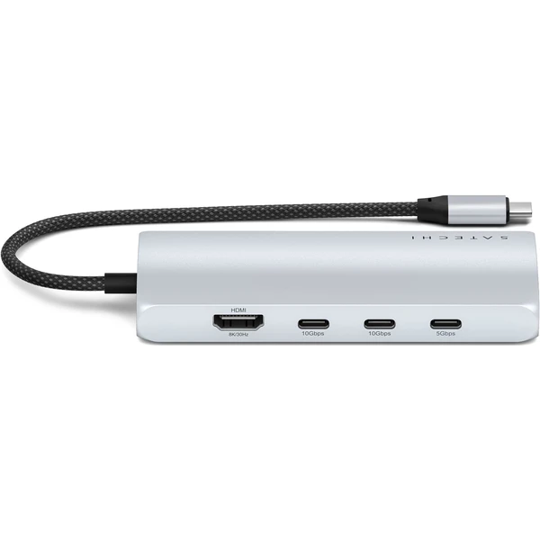 Satechi USB-C viacportový adaptér 8K s Ethernet V3 strieborný - USB huby - Obrázok TPX5000O01