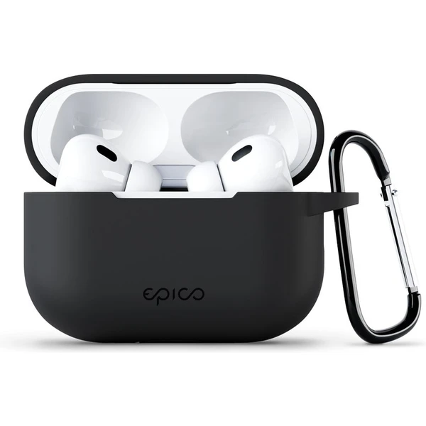EPICO silikónové púzdro pre Airpods Pro (2022) s karabínou čiernej - Puzdra - Hlavný obrázok