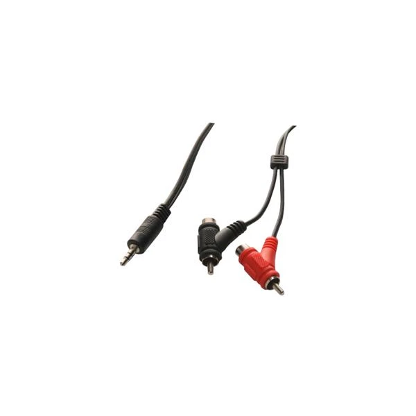 PremiumCord 3,5mm/2x Cinch + 2x Cinch kábel 2m čierny - Káble a redukcie - Hlavný obrázok