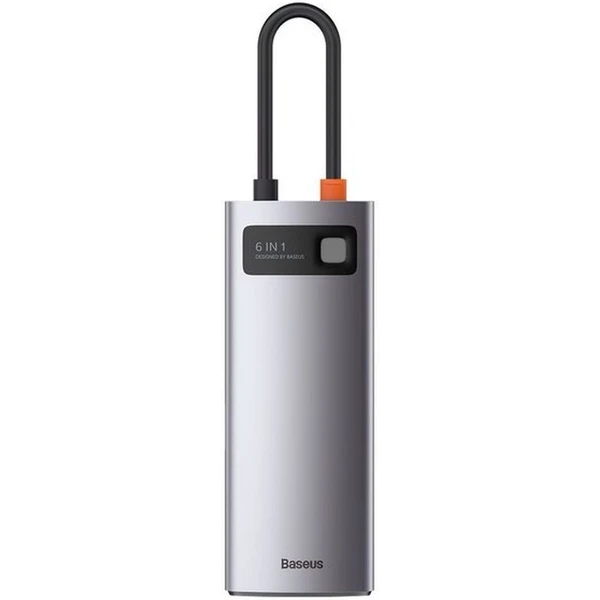 BASEUS HUB Metal Gleam Series 6-in-1 Multifunctional Type C Docking Station CAHUB-CV0G Gray - USB huby - Obrázok TS51000701
