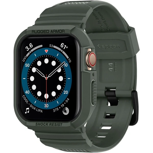 Spigen Rugged Armor Pro remienok s puzdrom Apple Watch 44/45mm zelený - Remienky - Obrázok TSPJF00101