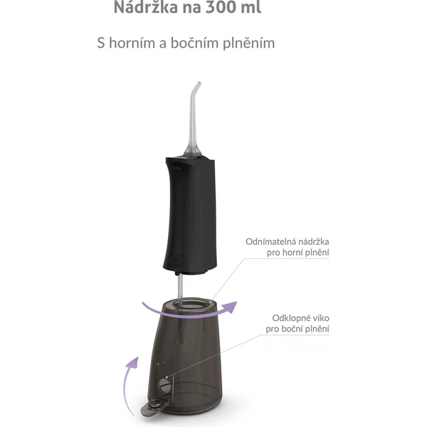 TrueLife AquaFloss Compact L100 ústna sprcha čierna - Ústne sprchy - Obrázok TUUL000K01