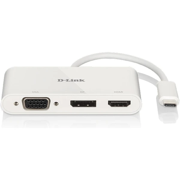 D-Link 3v1 USB-C -> HDMI/VGA/DisplayPort redukcia biela - Káble a redukcie - Obrázok TW0J000K01