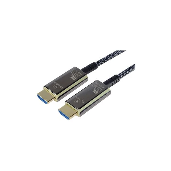 PremiumCord HDMI 2.1/HDMI 2.1 optický kábel s ethernetom 8K 15m čierny/biely - Káble a redukcie - Hlavný obrázok