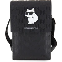 Karl Lagerfeld Saffiano Monogram Choupette NFT peňaženka puzdro čierne - Popruhy a crossbody