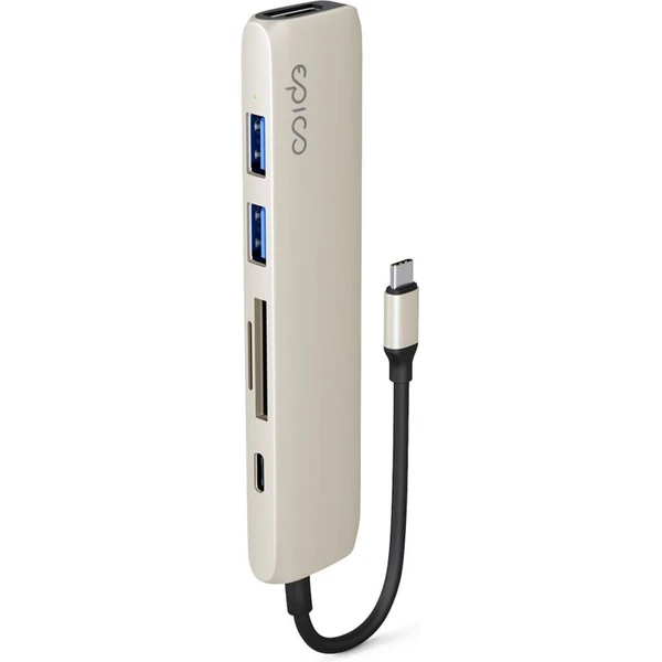 Epico 6v1 hliníkový húb 8K s USB-C hviezdne biely - USB huby - Obrázok TYMJ000K01
