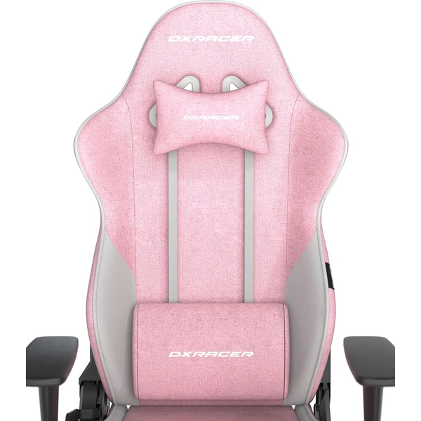 DXRacer GLADIATOR látková herná stolička ružovo-biela - Stoličky - Obrázok U04D000O01