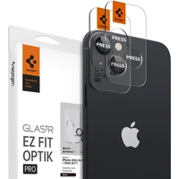 Spigen Glass tR EZ Fit Optik Pro 2 Pack tvrdené sklo na fotoaparát iPhone 15/15 Plus/14/14 Plus čern - Ochranné fólie a sklo