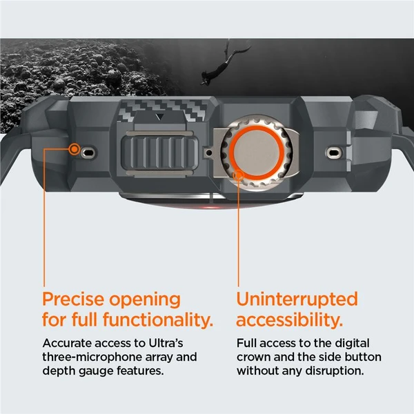 Spigen Rugged Armor Pro remienok s puzdrom Apple Watch Ultra 3/2/1 (49mm) sivý - Remienky - Obrázok U1A1000P01