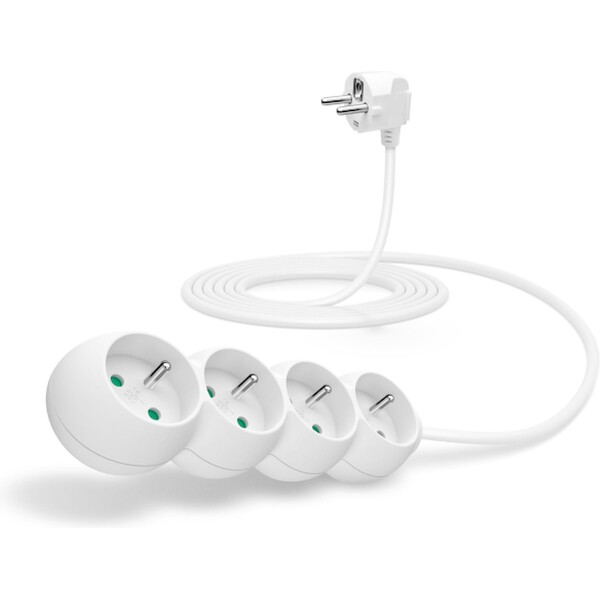 CONNECT IT predlžovací kábel 230V 4 zásuvky bez vypínača 3m biely