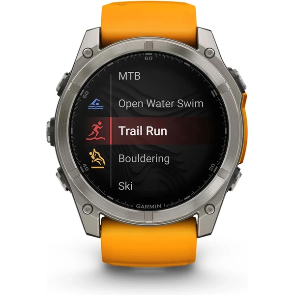 Garmin fenix 8 AMOLED Sapphire 51 mm titánové s oranžovým remienkom - Inteligentné hodinky - Obrázok U1LG000J01